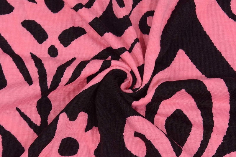 Nemidor Plus Size Maxi Dresses for Curvy Women Casual Summer Short Sleeve Chevron Print Long Dress with Pocket 14-26(155,24,Pink) - Image 4